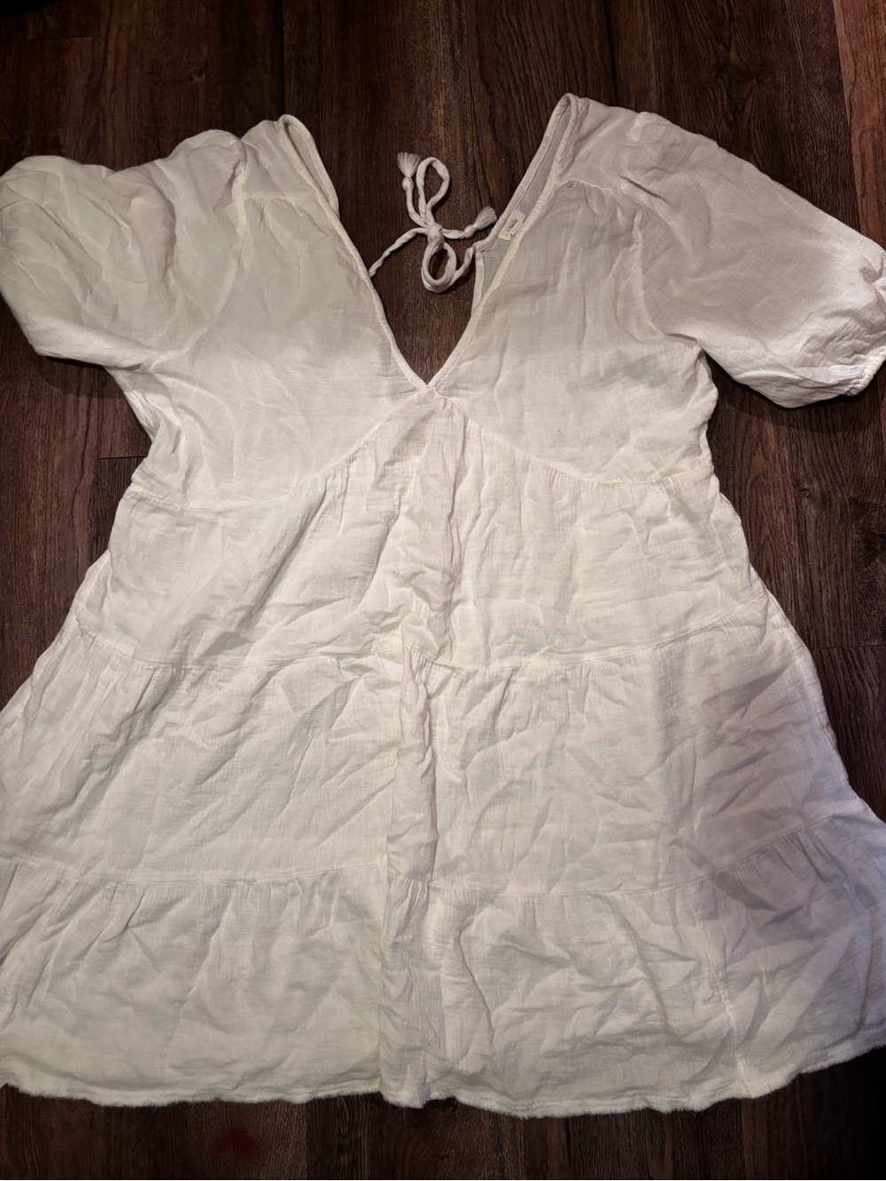 aerie White Gauzy Dress